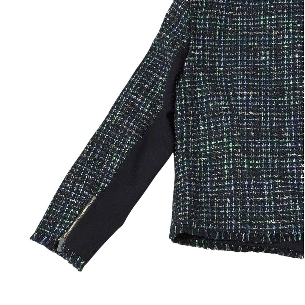 NWT Ted Baker Blazer - Size 8 - Teal Tweed w/ Zipper Details - Picture 12 of 16